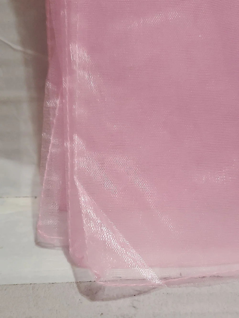 Set Of 6 Sheer Pink Organza Drawstring Bags -